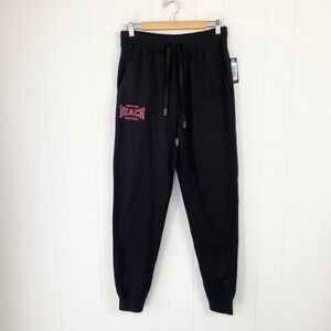 BSN Sports Mens Fleece Jogger Pants Black Horizon Beach Volleyball Size Med